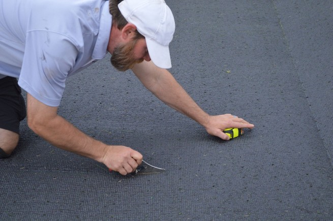 Asheville artificial grass installation - cushion pad installation